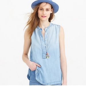 J Crew Popover Blouse Boho Preppy